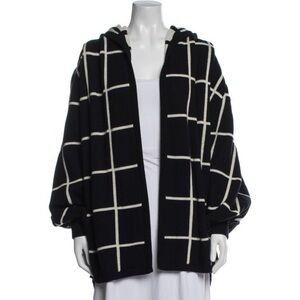 Valentino Black and White Grid Pattern Sweater